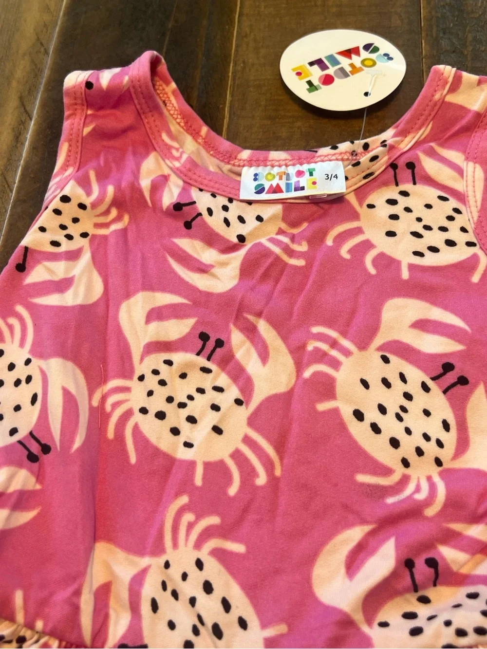 Dot Dot Smile size 3/4 girls pink crab tank twirl dress new